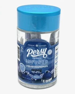 Blueberry Gelato – Persy Liquid Diamonds Infused Pre-Rolls (Collectible Jar)