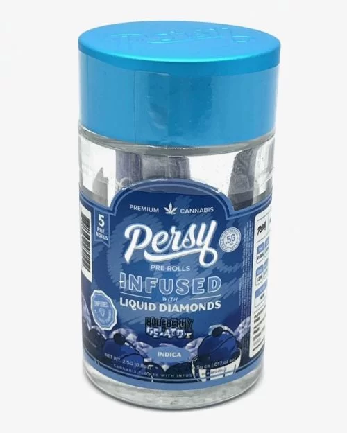 BLUEBERRY-GELATO-PERCY-LIQUID-DIAMOND-INFUSED-PRE-ROLLS-COLLECTIBLE-JAR Blueberry Gelato – Persy Liquid Diamonds Infused Pre-Rolls (Collectible Jar)