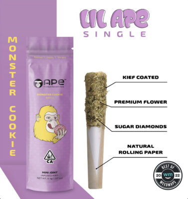Monster Cookie Kief Mini Joint by Ape – 0.5g Indica