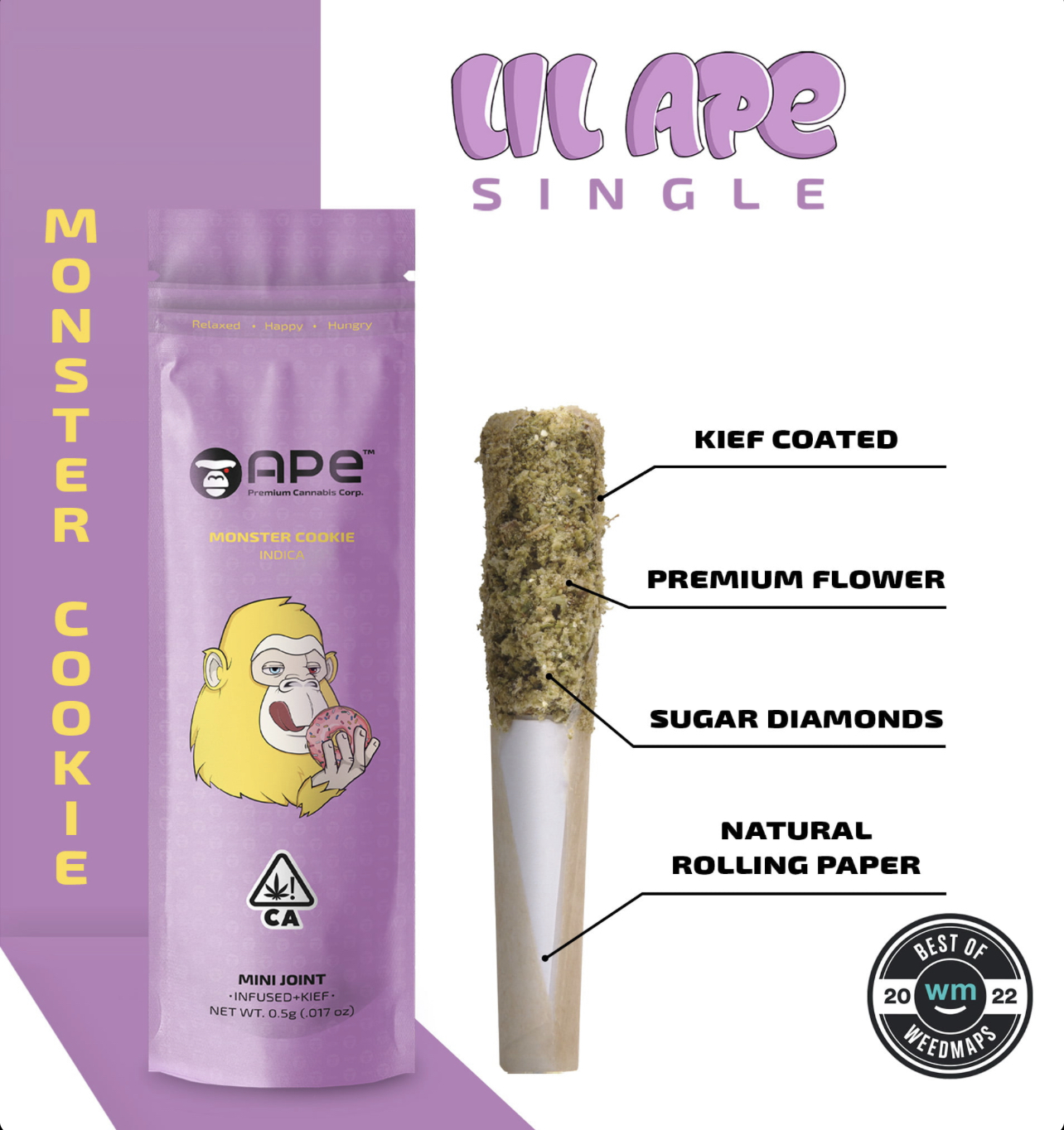 IMG_3428 Monster Cookie Kief Mini Joint by Ape – 0.5g Indica