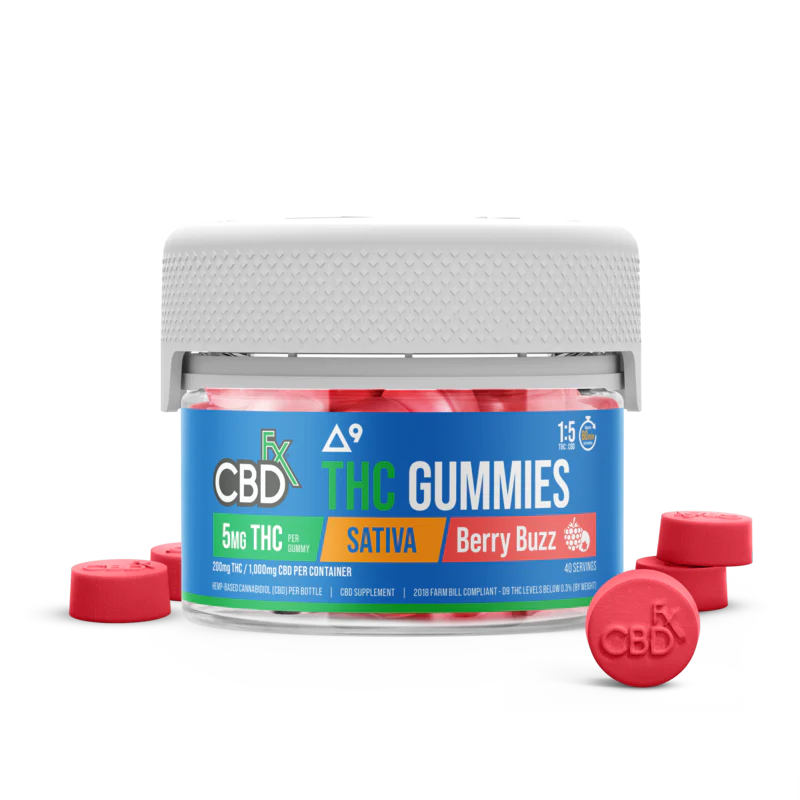sativa-gummies-berry-buzz-5mg-THC Sativa Gummies (Berry Buzz) – 25mg CBD / 5mg Delta-9 THC per Gummy
