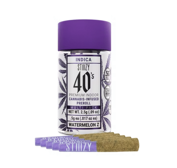 2.5g STIIIZY Watermelon Z Live Resin Baby Pre-rolls – 5 Pack (Indica)