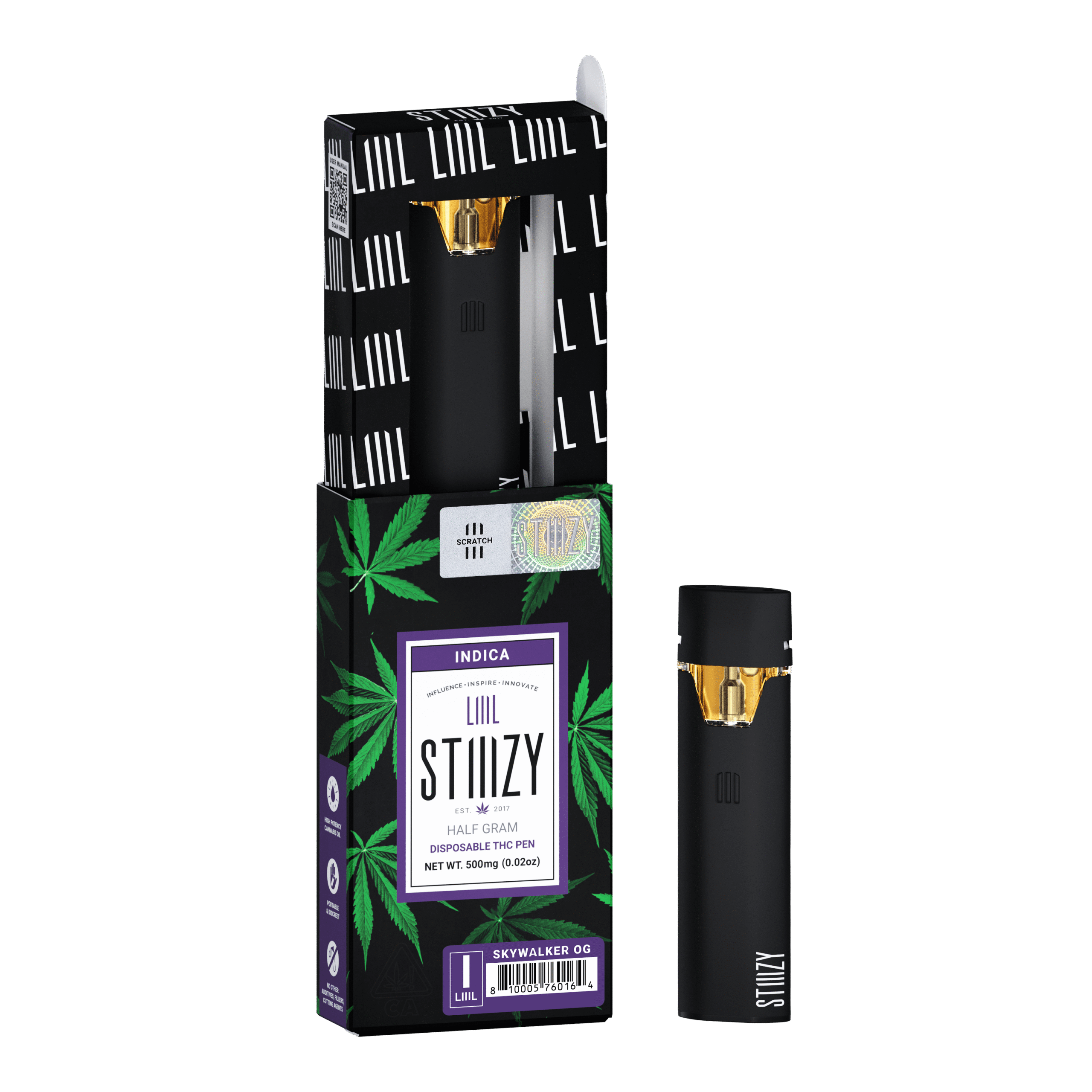 Skywalker OG 0.5g Vape – STIIIZY Indica Disposable | 90.55% THC Relaxing Nighttime Effects