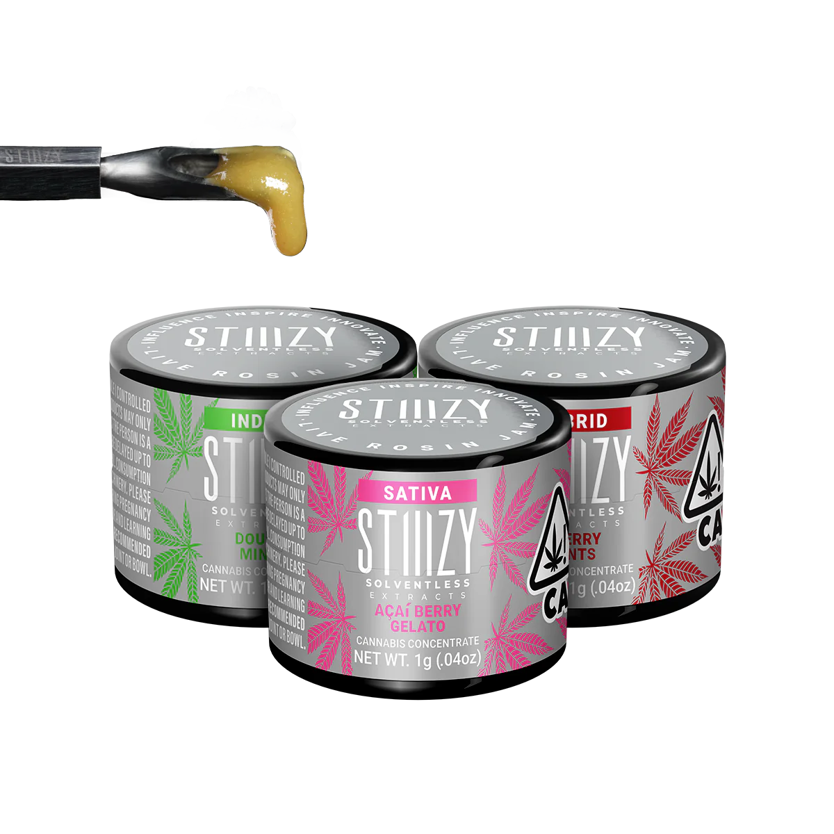 CA-LRJ_1200x 1 Gram Live Rosin Jam – Gelato Mintz By STIIIZY (Indica) 71.36% THC